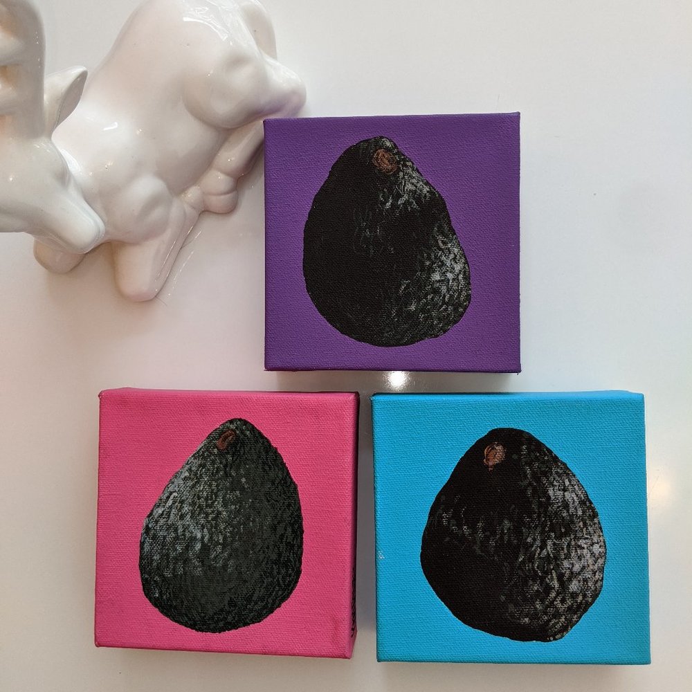 Avocados! Set of 3 Mini Paintings